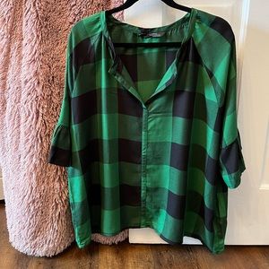 Zara green blouse size S fit loose
